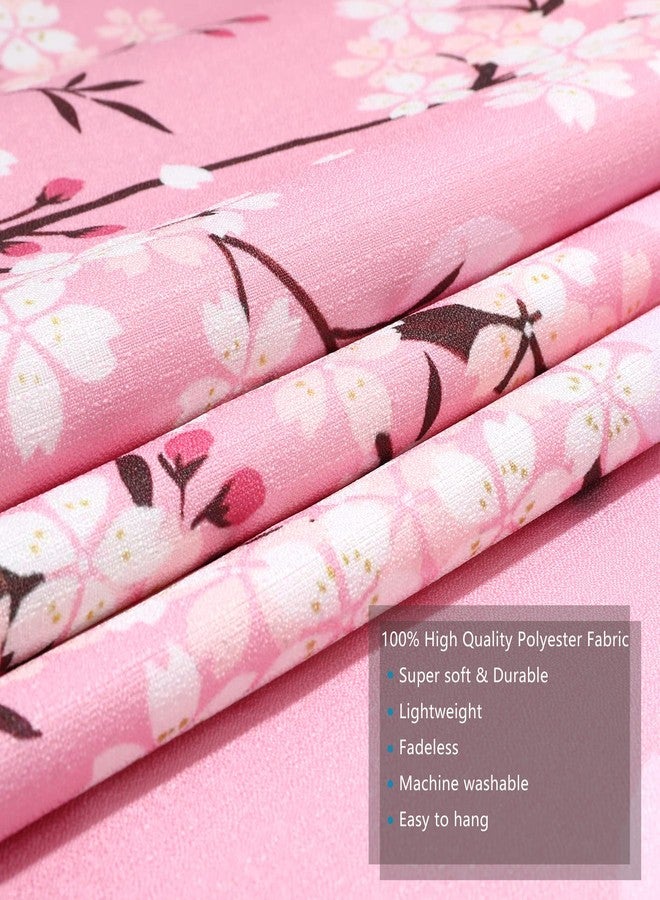 RLoncomix Japanese Noren Long Doorway Curtain Pink Cherry Blossoms Door Curtain Tapestry for Home Kitchen Decoration 33 x 59 inch - Image 3